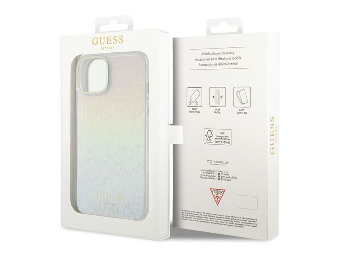 Funda Guess IML Faceted Mirror Disco Iridescent para iPhone 15 - multicolor