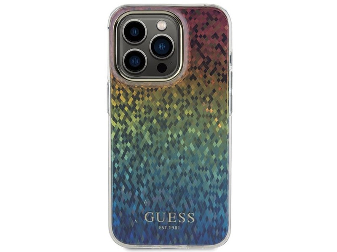 Guess IML Faceted Mirror Disco Iridescent case for iPhone 15 Pro - multicolored