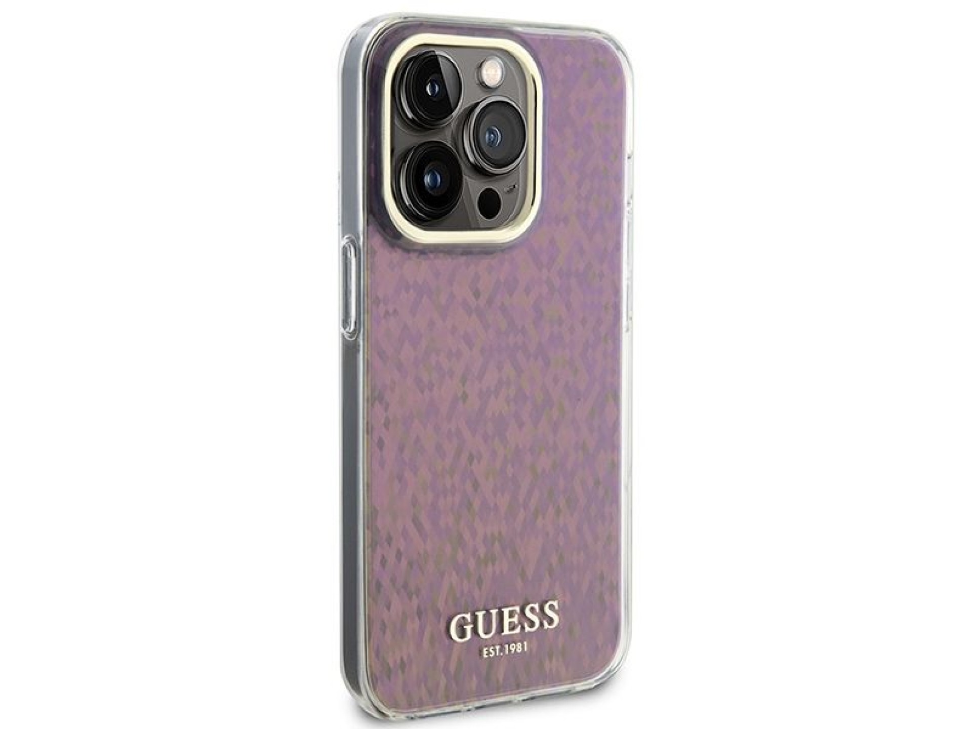 Capa rígida rosa/rosa Guess GUHCP15LHDECMP para iPhone 15 Pro 6.1