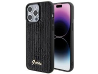 Guess Sequin Script Metal case for iPhone 15 Pro Max - black