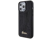 Capa met�lica Guess com lantejoulas e escrita para iPhone 15 Pro Max - preta