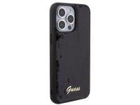 Capa met�lica Guess com lantejoulas e escrita para iPhone 15 Pro Max - preta