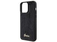 Capa met�lica Guess com lantejoulas e escrita para iPhone 15 Pro Max - preta