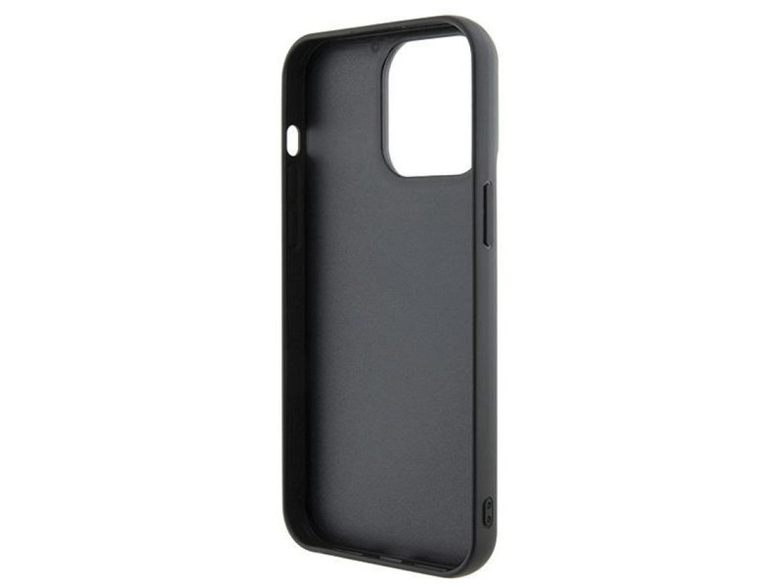 Capa met�lica Guess com lantejoulas e escrita para iPhone 15 Pro Max - preta