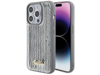 Guess Sequin Script Metal case for iPhone 15 Pro - silver