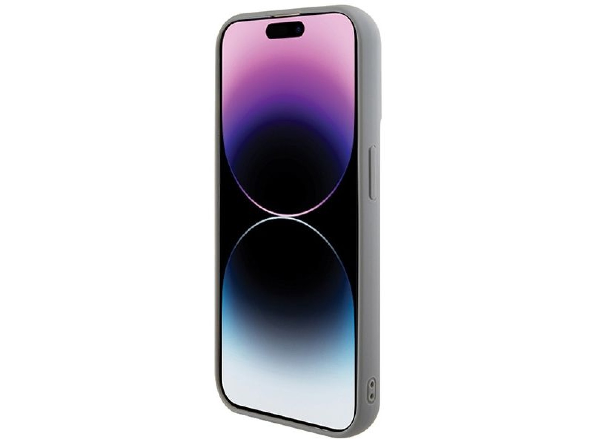 Capa metálica Guess com lantejoulas e escrita para iPhone 15 Pro - prata