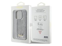 Guess Sequin Script Metal case for iPhone 15 Pro Max - silver Guess Sequin Script Metal case for iPhone 15 Pro Max - silver