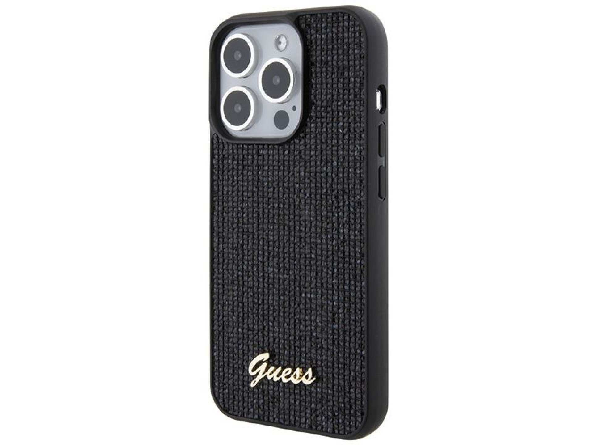 Funda Guess Disco Metal Script para iPhone 15 Pro - negra
