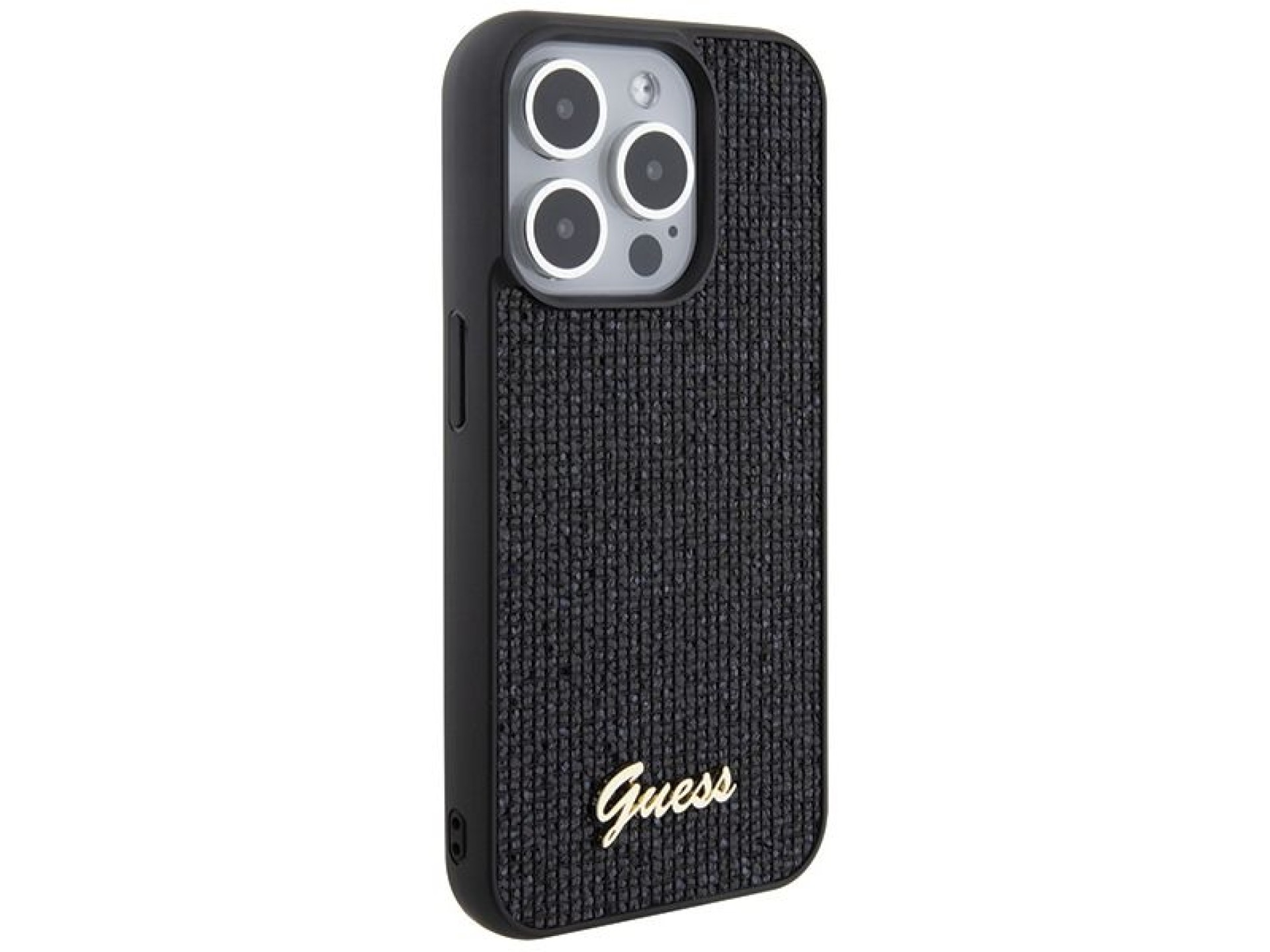 Funda Guess Disco Metal Script para iPhone 15 Pro - negra