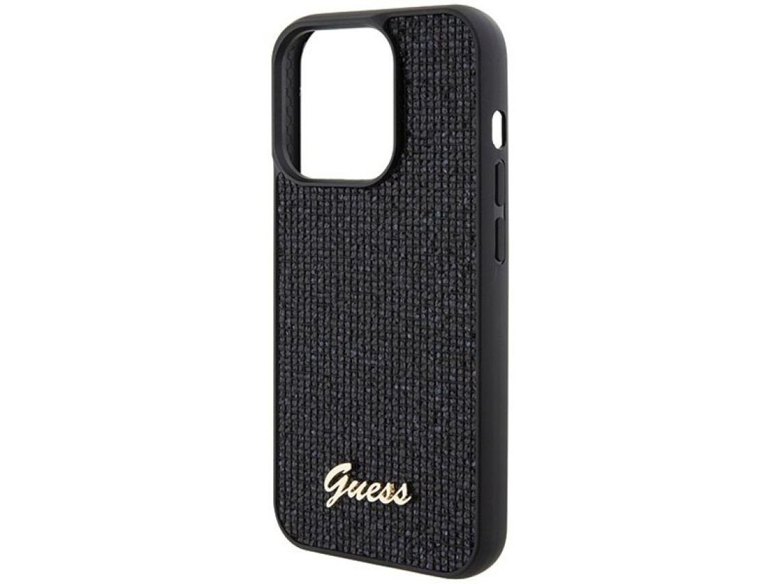 Funda Guess Disco Metal Script para iPhone 15 Pro - negra