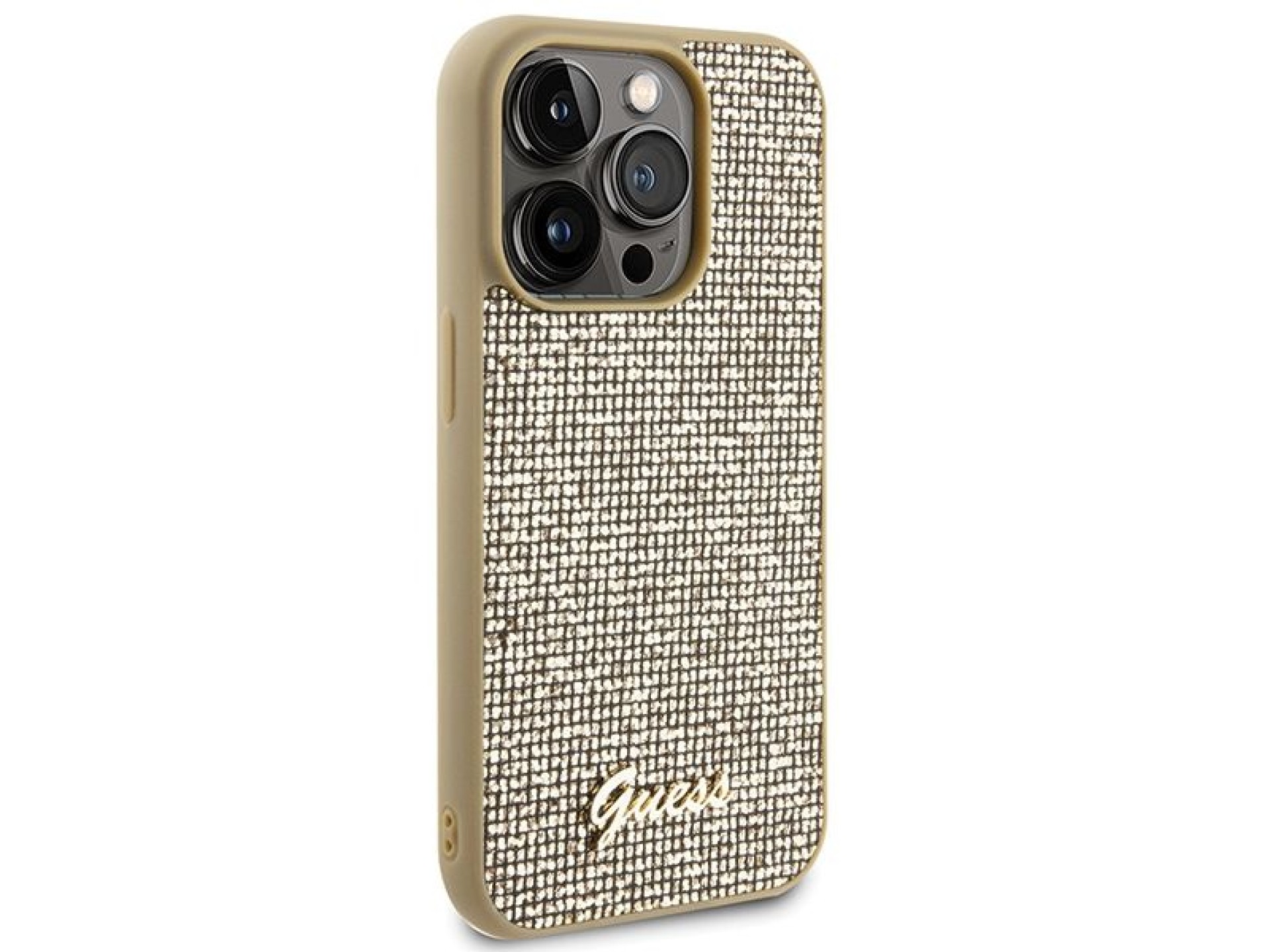 Guess Disco Metal Script case for iPhone 15 Pro - gold