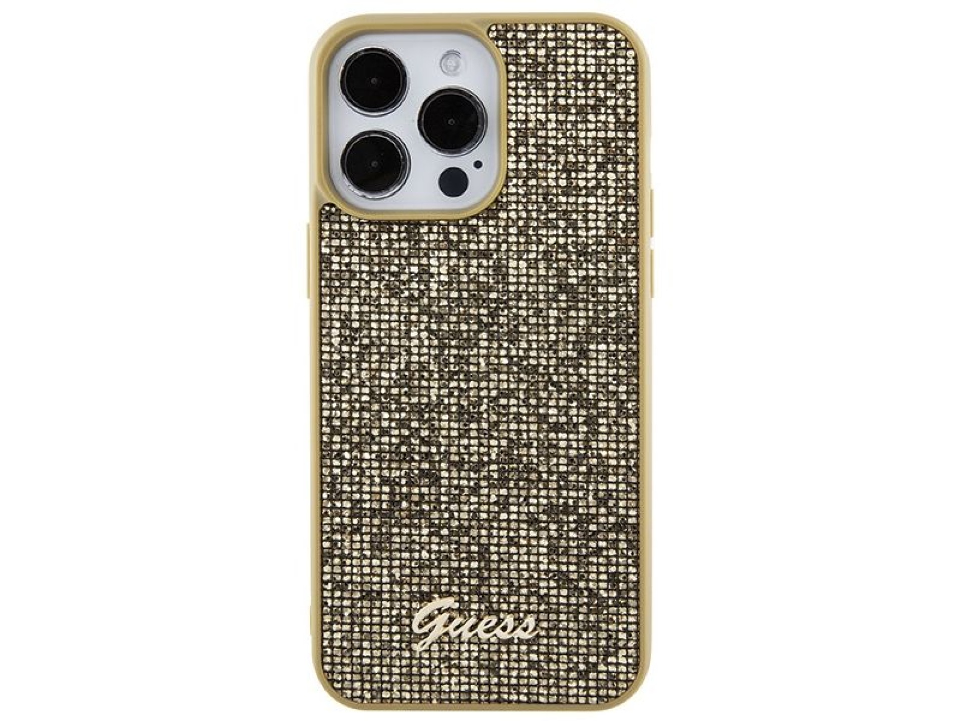 Guess Disco Metal Script case for iPhone 15 Pro Max - gold