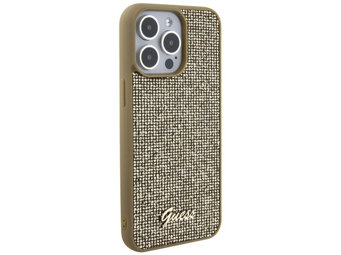 Guess Disco Metal Script case for iPhone 15 Pro Max - gold