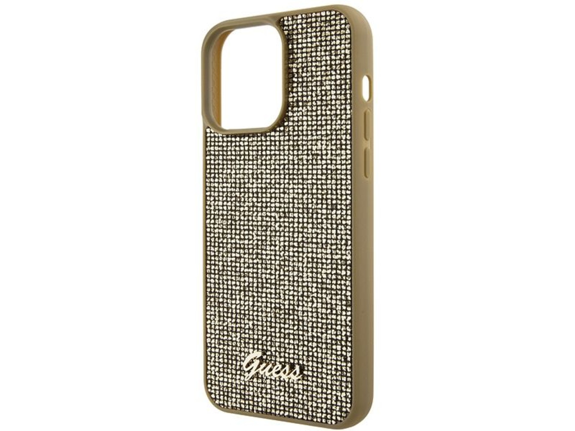 Guess Disco Metal Script case for iPhone 15 Pro Max - gold