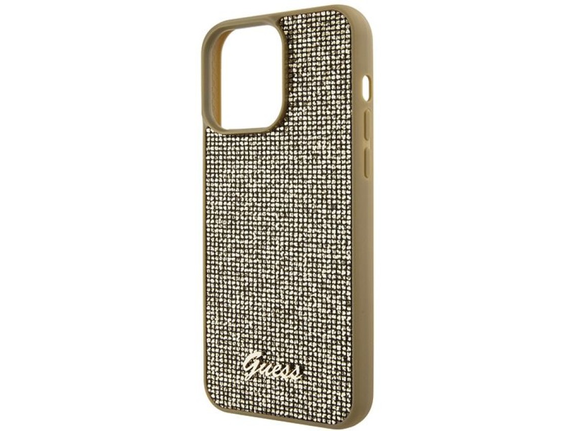 Guess Disco Metal Script case for iPhone 15 Pro Max - gold