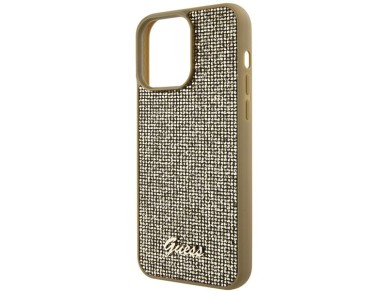 Capa Guess Disco Metal Script para iPhone 15 Pro Max - dourada Capa Guess Disco Metal Script para iPhone 15 Pro Max - dourada