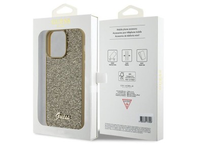 Capa Guess Disco Metal Script para iPhone 15 Pro Max - dourada Capa Guess Disco Metal Script para iPhone 15 Pro Max - dourada
