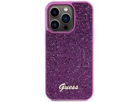 Capa Guess Disco Metal Script para iPhone 15 Pro - rosa Capa Guess Disco Metal Script para iPhone 15 Pro - rosa