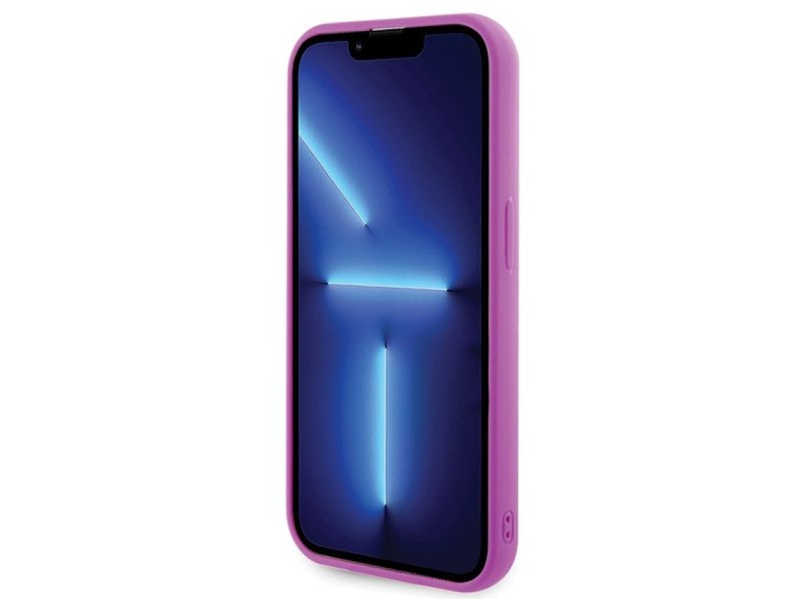 Capa Guess Disco Metal Script para iPhone 15 Pro - rosa