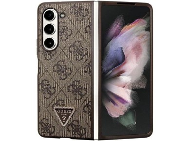 Guess Leather 4G Triangle Strass case for Samsung Galaxy Z Fold 5 - brown Guess Leather 4G Triangle Strass case for Samsung Galaxy Z Fold 5 - brown