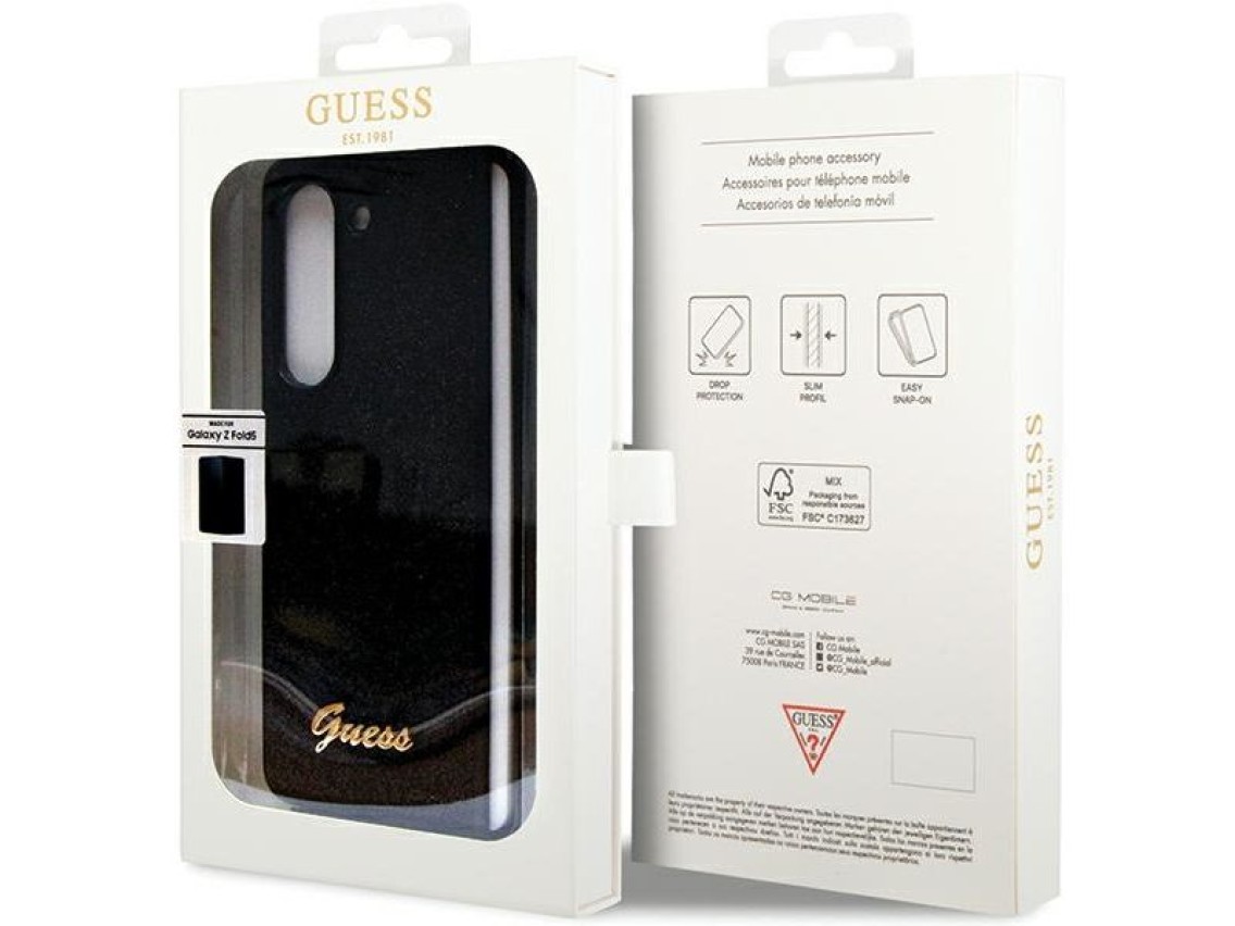 Funda Guess Glitter Script para Samsung Galaxy Z Fold 5 - negra
