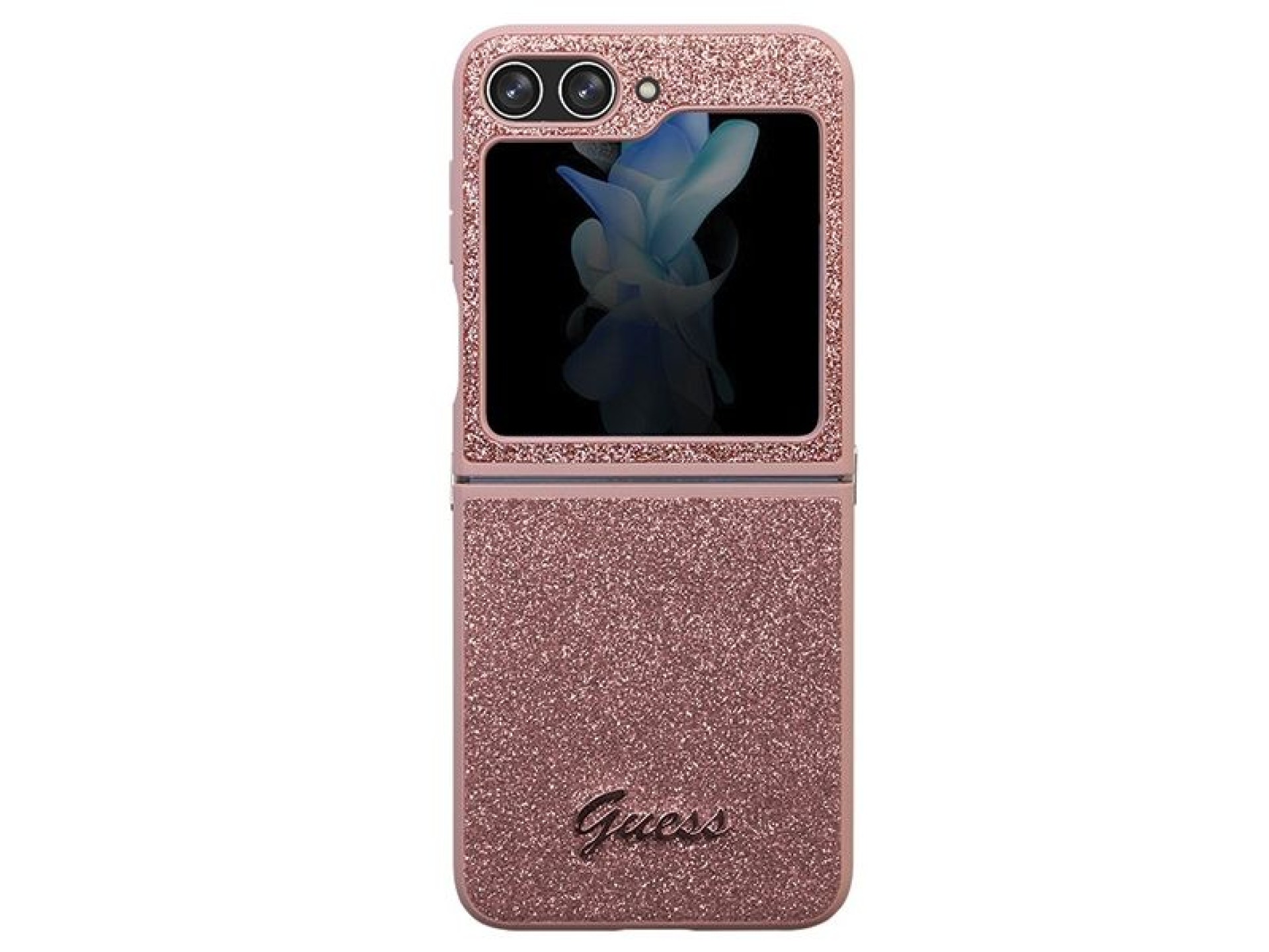Capa Guess Glitter Script para Samsung Galaxy Z Flip 5 - rosa