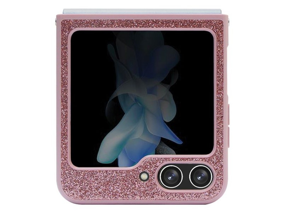 Capa Guess Glitter Script para Samsung Galaxy Z Flip 5 - rosa