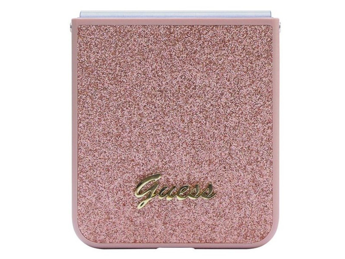 Capa Guess Glitter Script para Samsung Galaxy Z Flip 5 - rosa