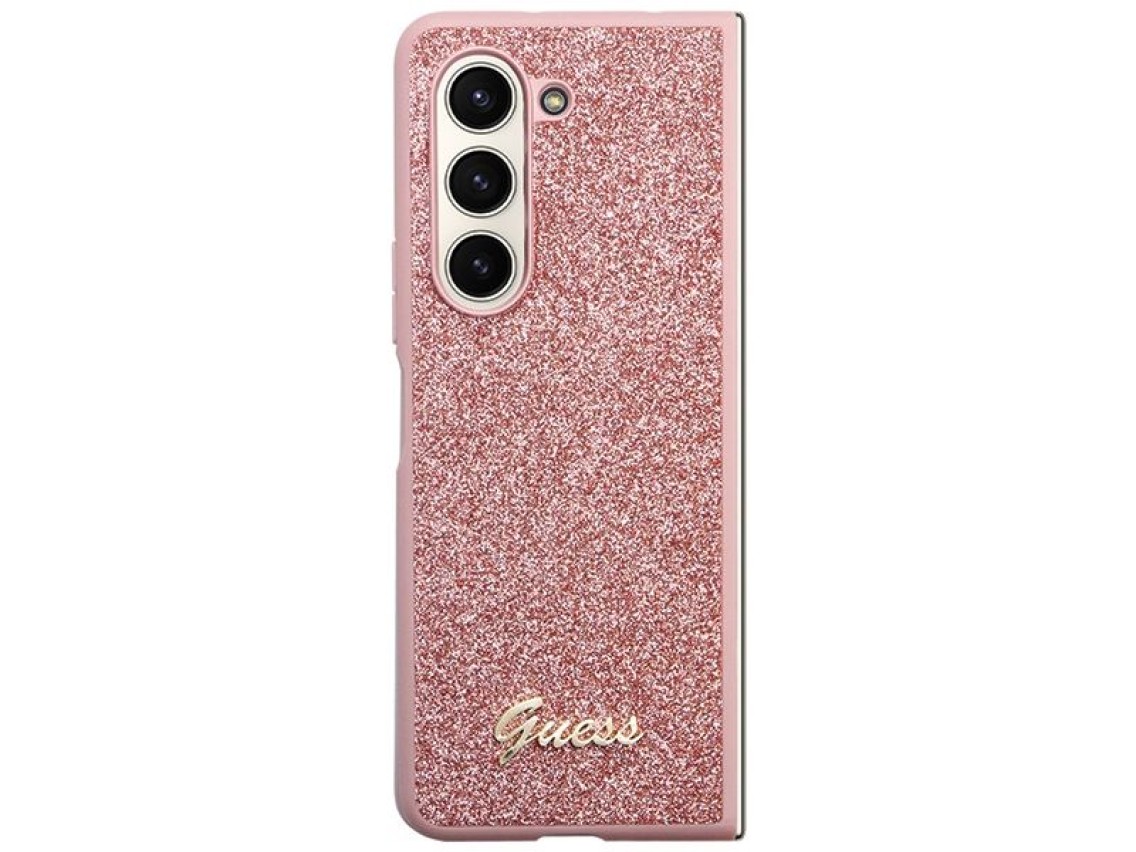 Guess Glitter Script case for Samsung Galaxy Z Fold 5 - pink