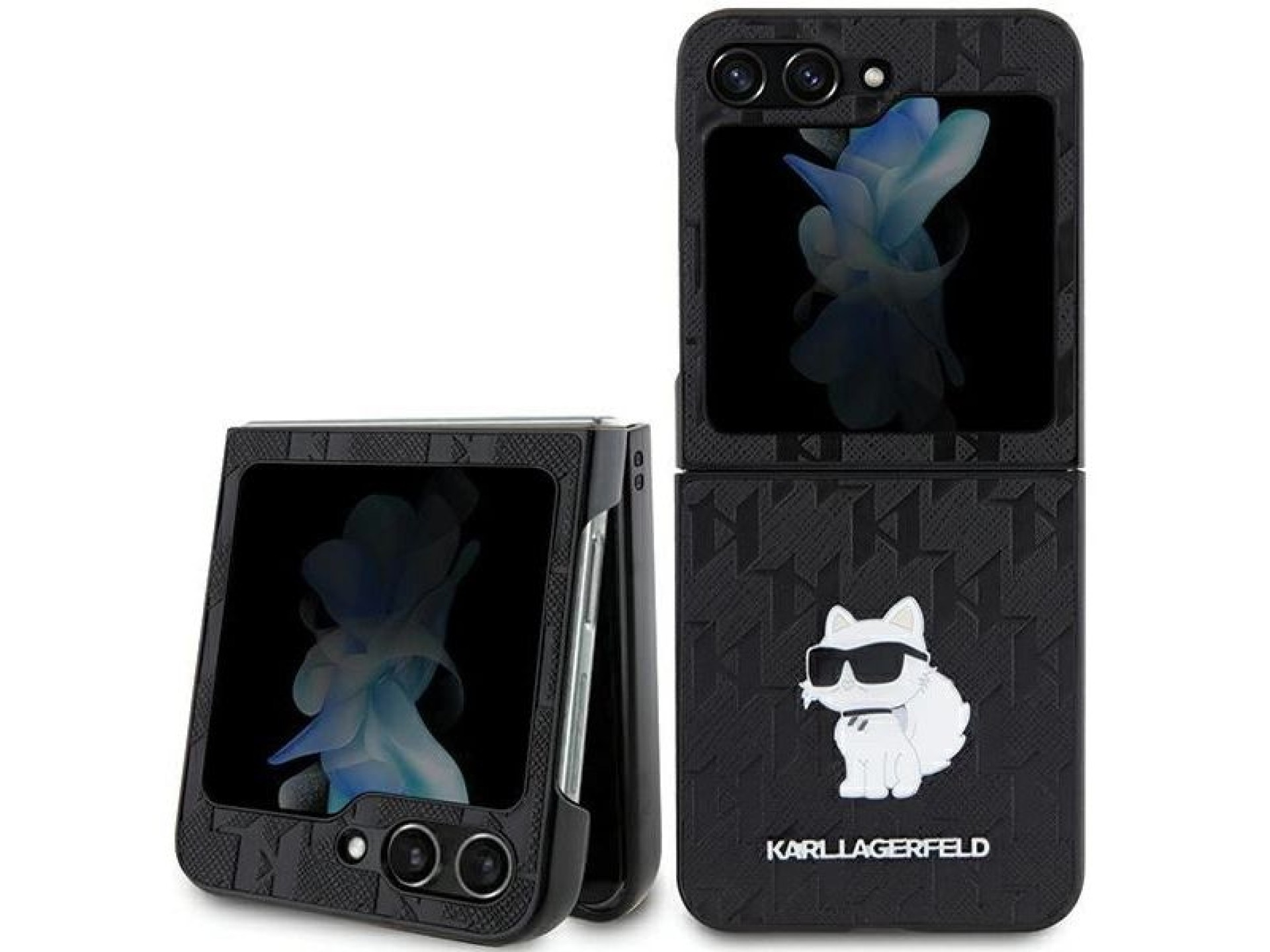 Capa Karl Lagerfeld Saffiano Monogram Choupette Pin para Samsung Galaxy Z Flip 5 - preta