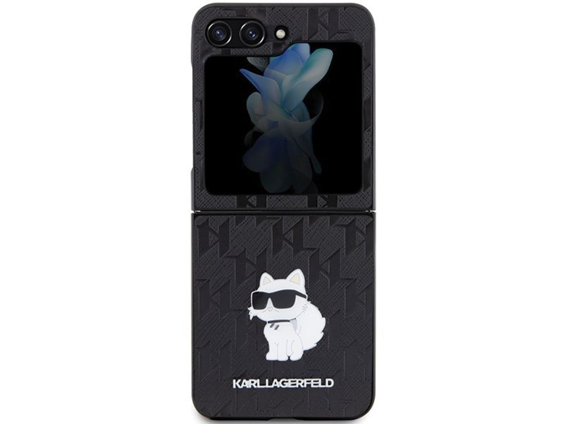 Capa Karl Lagerfeld Saffiano Monogram Choupette Pin para Samsung Galaxy Z Flip 5 - preta