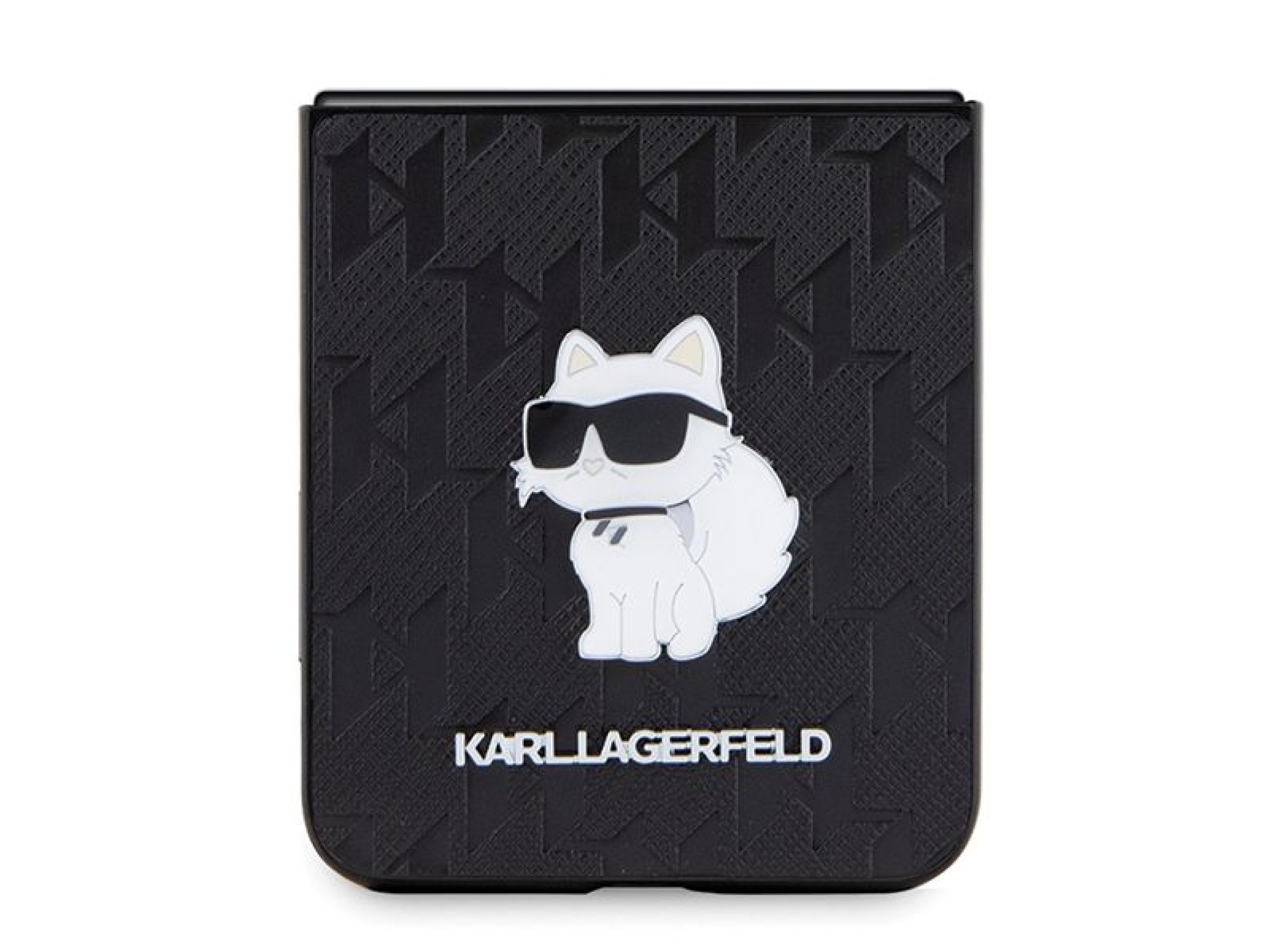 Capa Karl Lagerfeld Saffiano Monogram Choupette Pin para Samsung Galaxy Z Flip 5 - preta