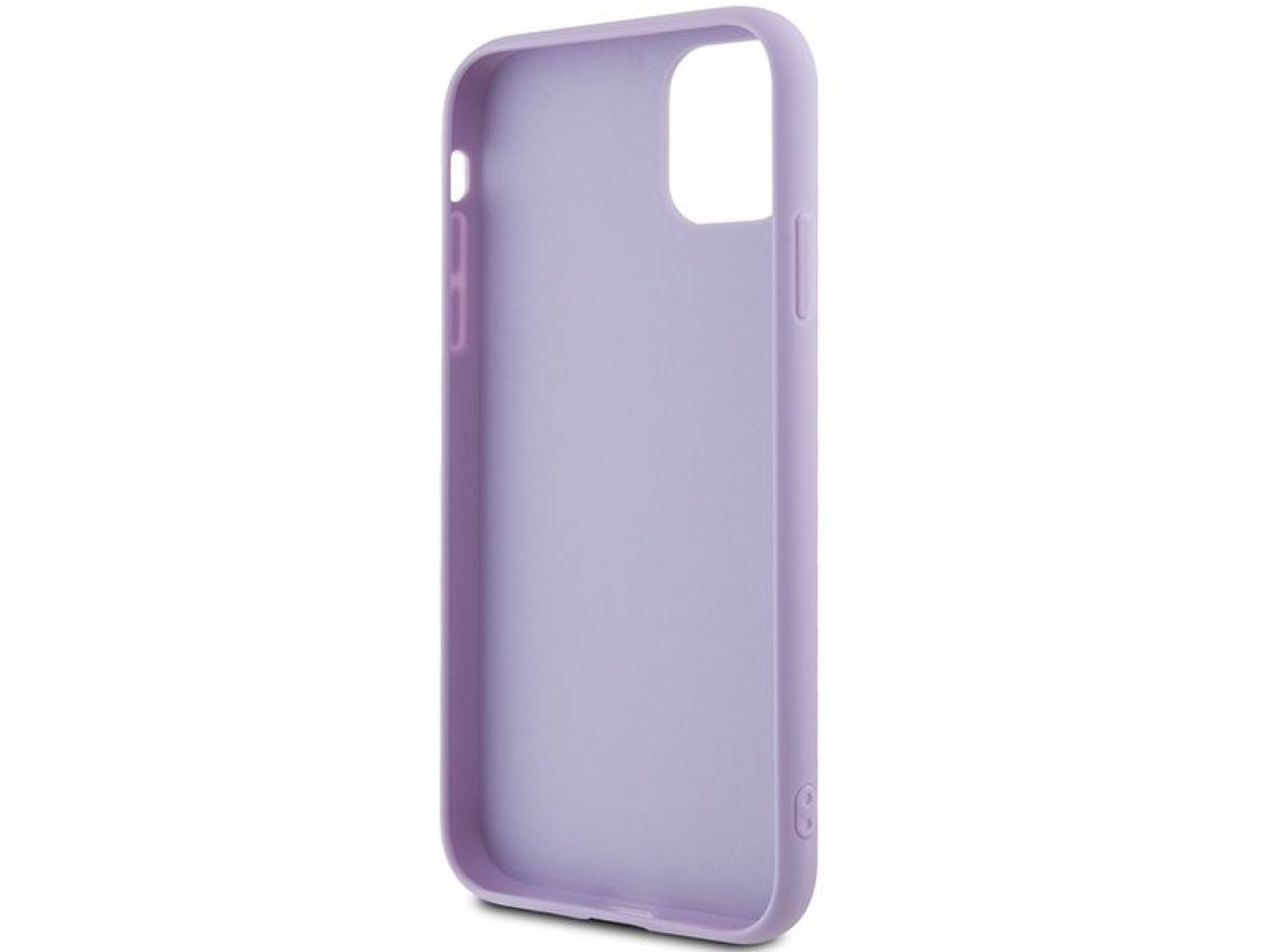 Capa metálica Guess com lantejoulas e escrita para iPhone 11/Xr - roxa