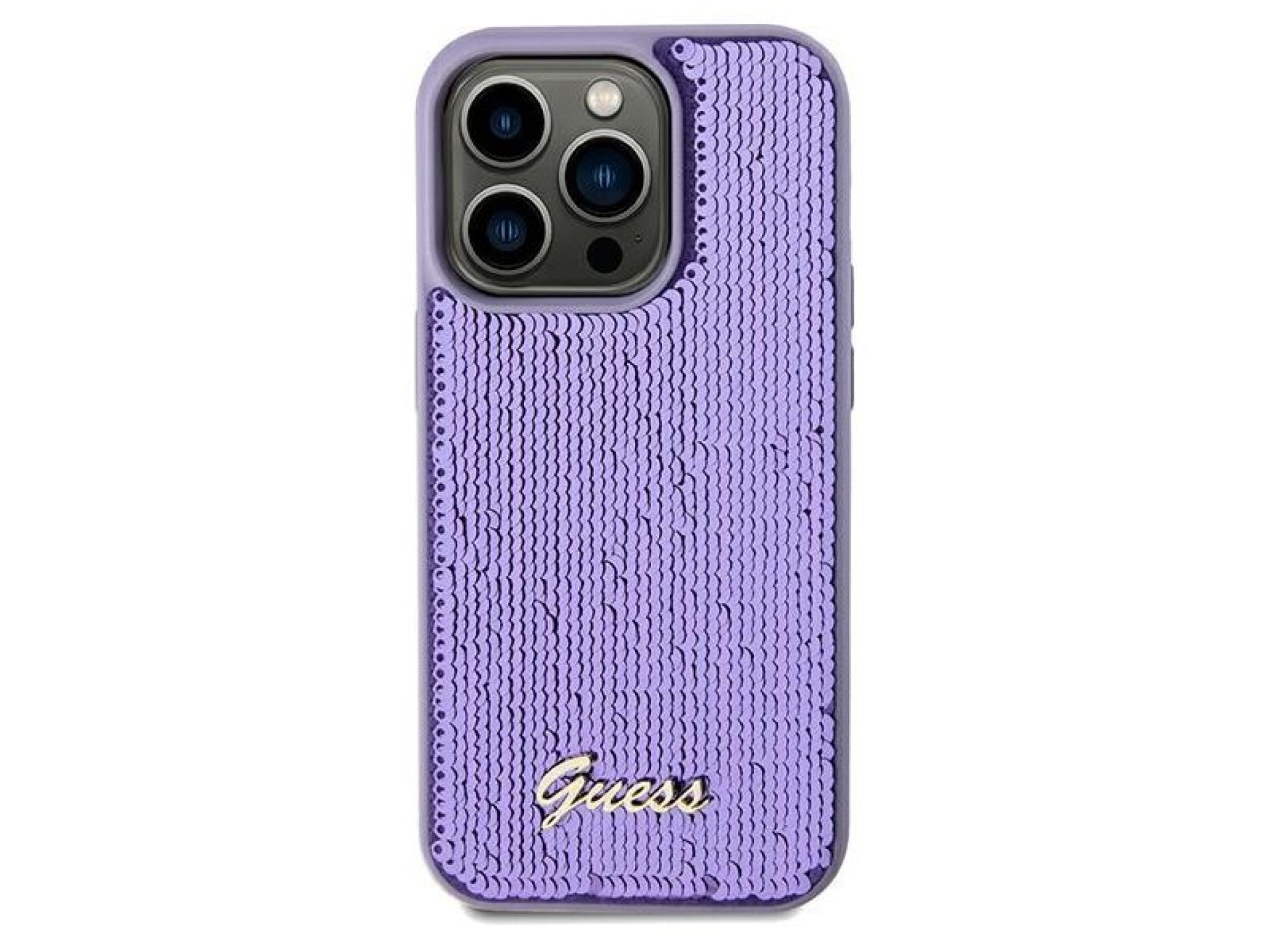 Guess Sequin Script Metal case for iPhone 13 Pro / 13 - purple