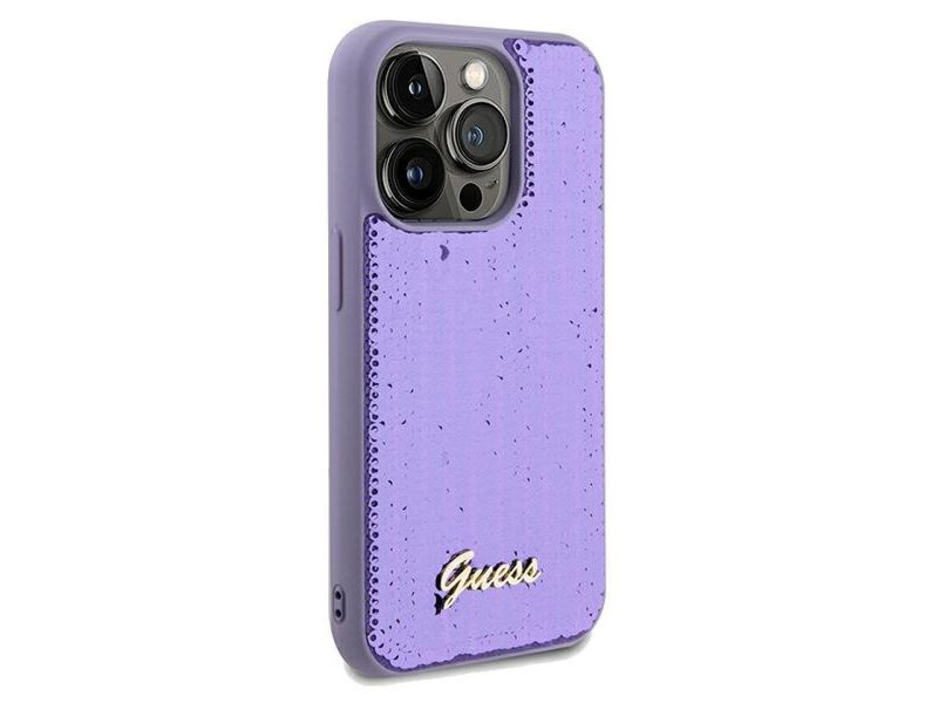 Guess Sequin Script Metal case for iPhone 13 Pro / 13 - purple
