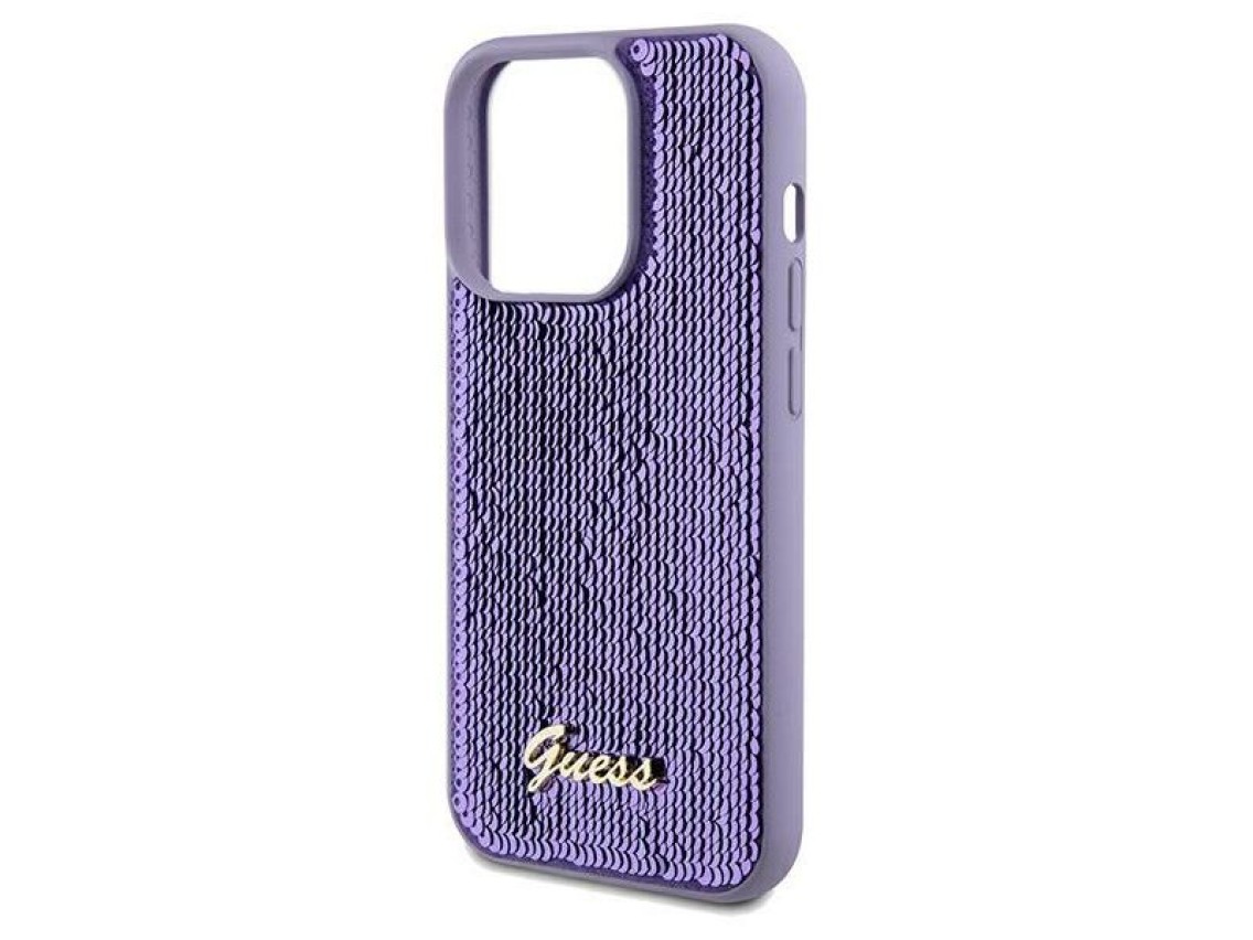 Guess Sequin Script Metal case for iPhone 13 Pro / 13 - purple