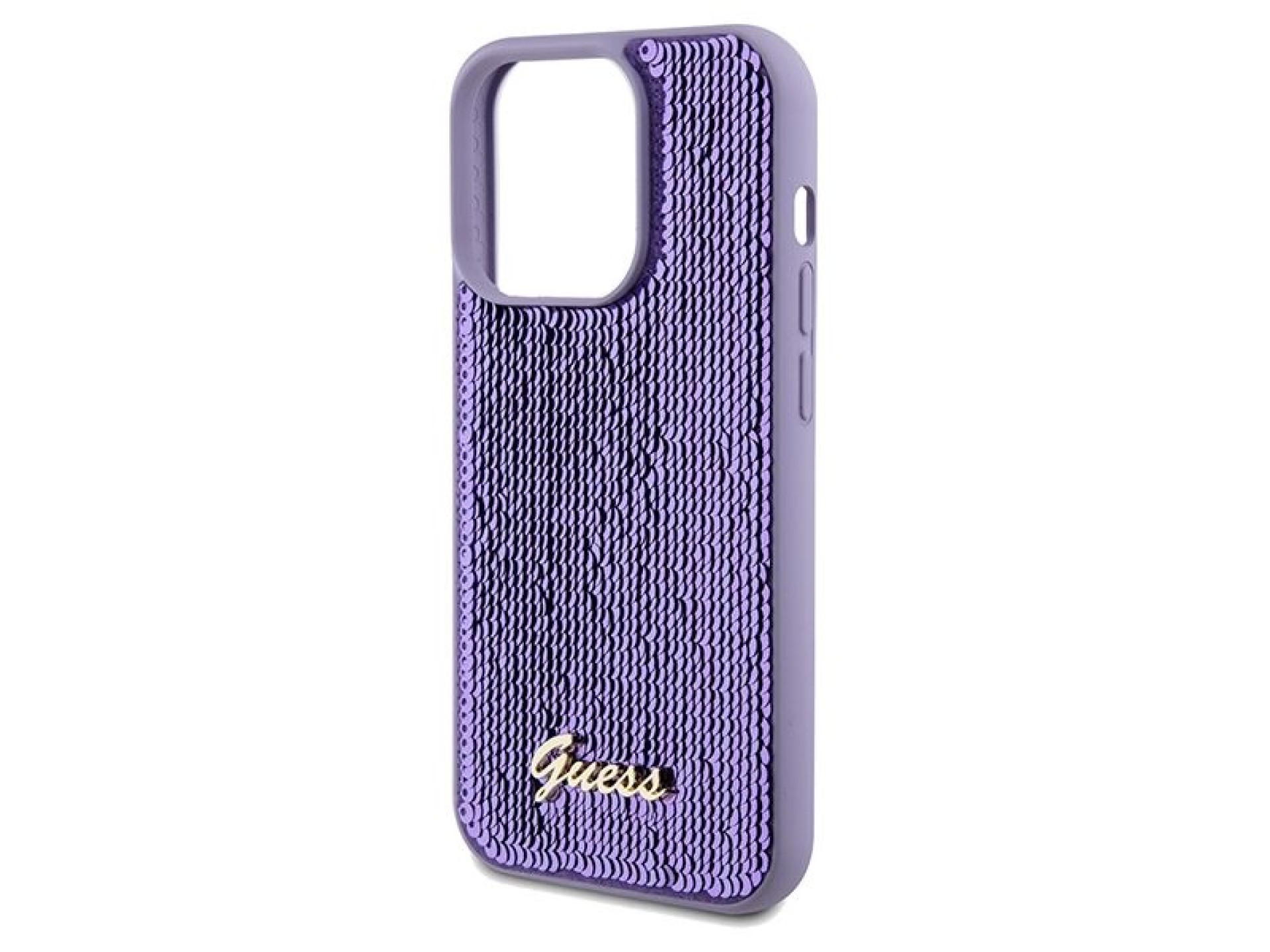 Guess Sequin Script Metal case for iPhone 14 Pro Max - purple