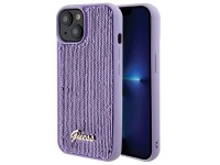 Guess Sequin Script Metal case for iPhone 15 - purple Guess Sequin Script Metal case for iPhone 15 - purple