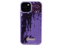 Guess Sequin Script Metal case for iPhone 15 - purple Guess Sequin Script Metal case for iPhone 15 - purple