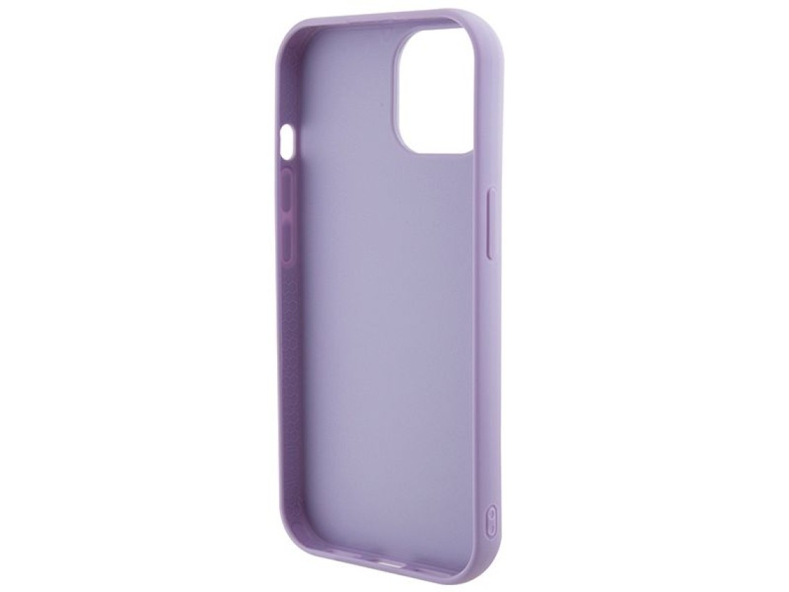 Guess Sequin Script Metal case for iPhone 15 - purple