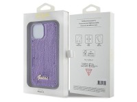 Guess Sequin Script Metal case for iPhone 15 - purple Guess Sequin Script Metal case for iPhone 15 - purple