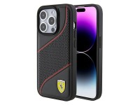 Ferrari Perforated Waves Metal Logo case for iPhone 15 Pro - black Ferrari Perforated Waves Metal Logo case for iPhone 15 Pro - black