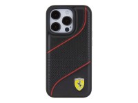 Ferrari Perforated Waves Metal Logo case for iPhone 15 Pro - black Ferrari Perforated Waves Metal Logo case for iPhone 15 Pro - black