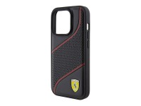 Ferrari Perforated Waves Metal Logo case for iPhone 15 Pro - black Ferrari Perforated Waves Metal Logo case for iPhone 15 Pro - black