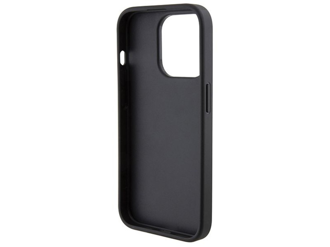 Ferrari Perforated Waves Metal Logo case for iPhone 15 Pro - black