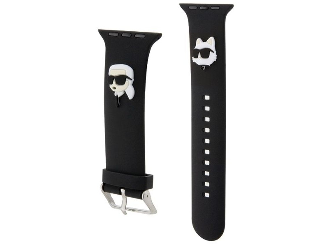 Karl Lagerfeld 3D Rubber Karl&Choupette Heads strap for Apple Watch 38/40/41mm - black