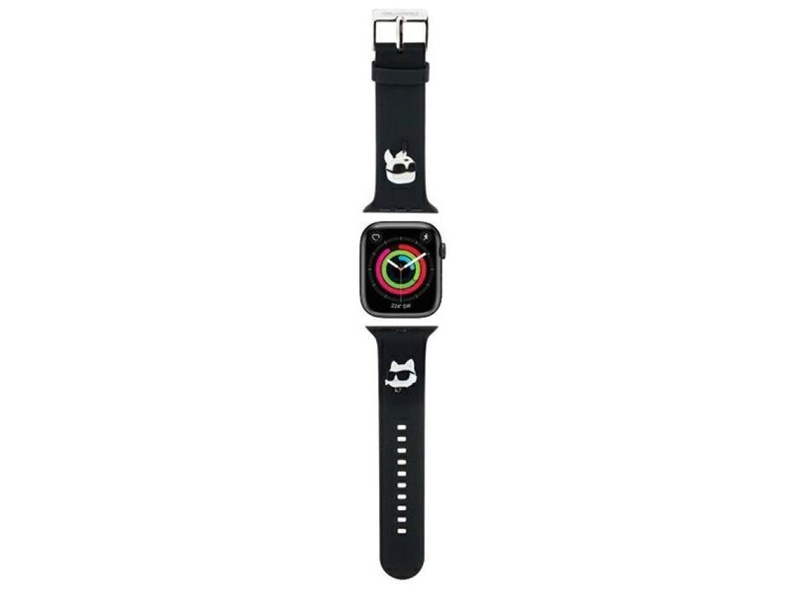 Pulseira Karl Lagerfeld 3D em borracha com as cabe�as de Karl e Choupette para Apple Watch 42/44/45/