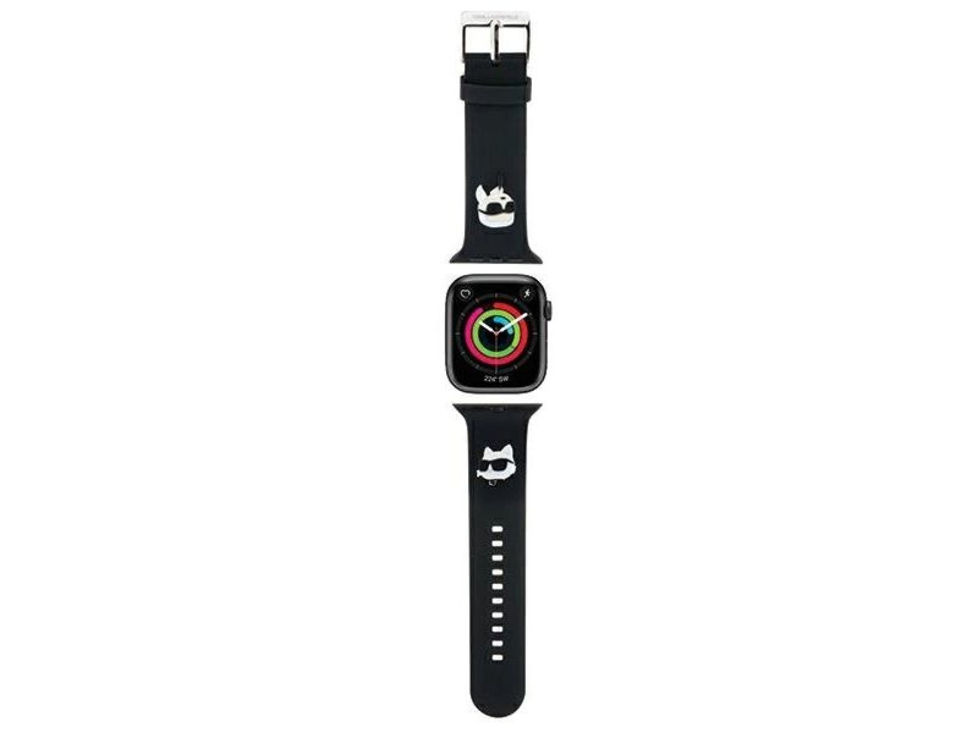 Pulseira Karl Lagerfeld 3D em borracha com as cabeças de Karl e Choupette para Apple Watch 42/44/45/