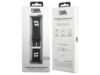 Karl Lagerfeld 3D Rubber Karl&Choupette Heads strap for Apple Watch 42/44/45/49mm - black Karl Lagerfeld 3D Rubber Karl&Choupette Heads strap for Apple Watch 42/44/45/49mm - black