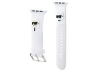 Correa de goma 3D Karl&Choupette Heads de Karl Lagerfeld para Apple Watch de 38/40/41 mm - blanca Correa de goma 3D Karl&Choupette Heads de Karl Lagerfeld para Apple Watch de 38/40/41 mm - blanca